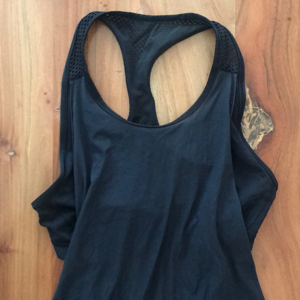 Lululemon black tank with shelf bra and sheer tank - Picture 2 of 7